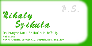 mihaly szikula business card